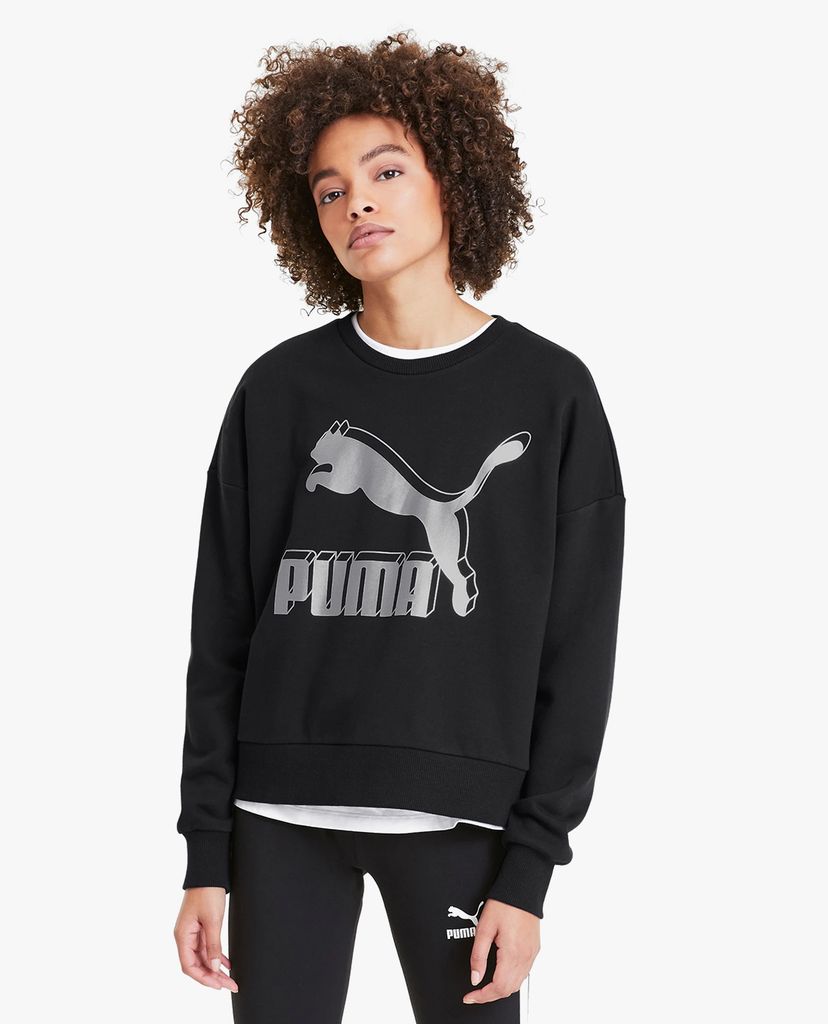 PUMA - Áo sweater Classics Logo Metallic Crew