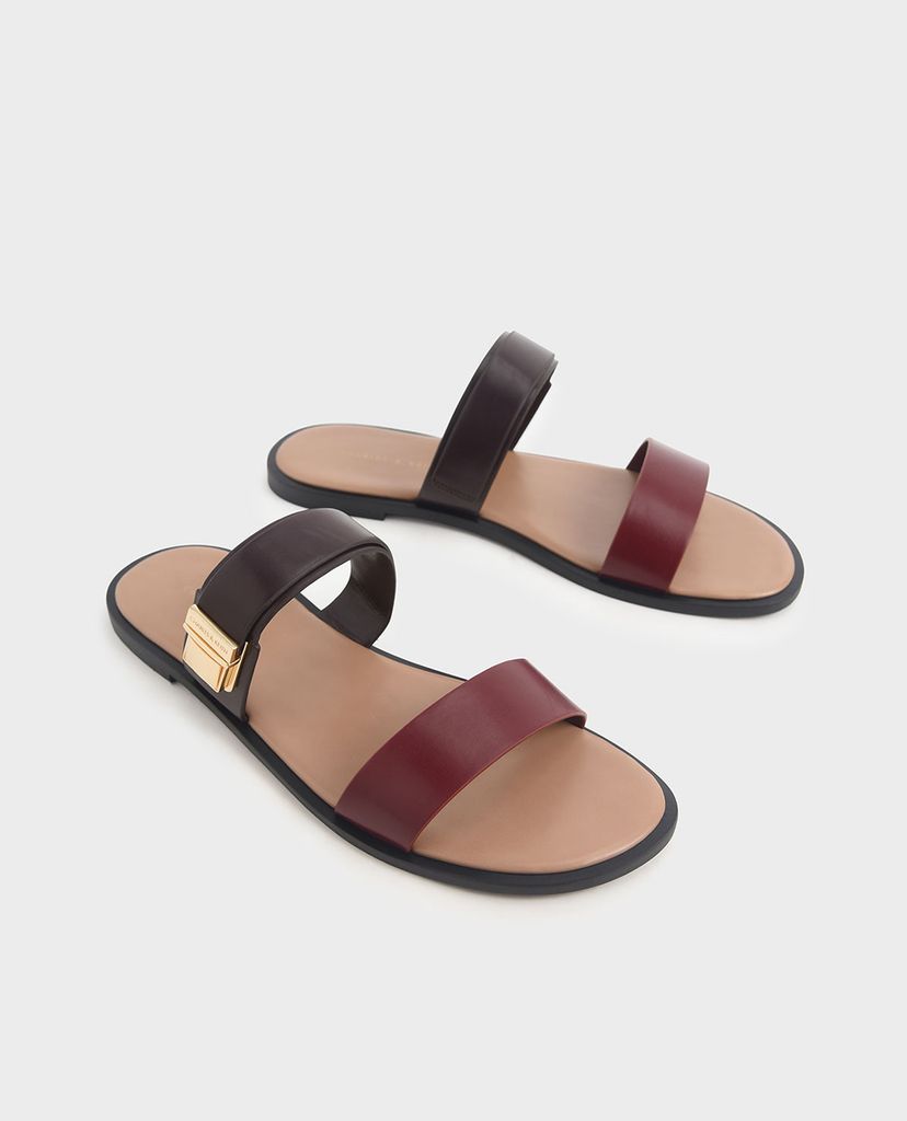 CHARLES & KEITH - Giày sandal nữ quai ngang Buckle Double Strap