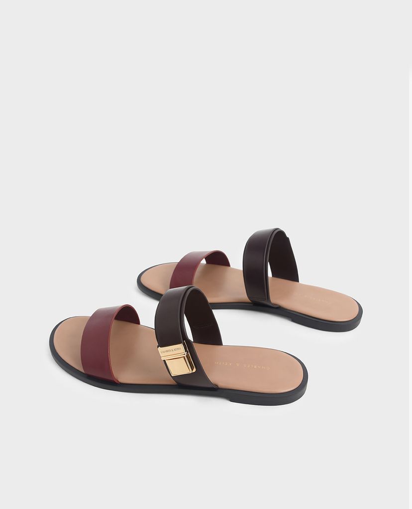 CHARLES & KEITH - Giày sandal nữ quai ngang Buckle Double Strap