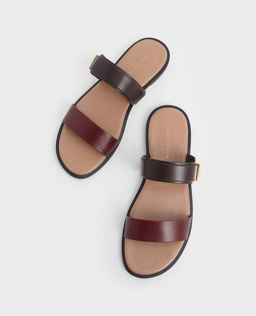CHARLES & KEITH - Giày sandal nữ quai ngang Buckle Double Strap