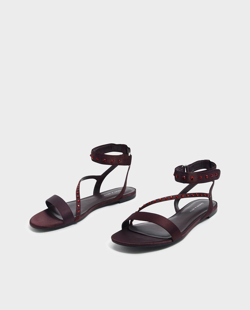 CHARLES & KEITH - Giày sandal nữ quai ngang thời trang