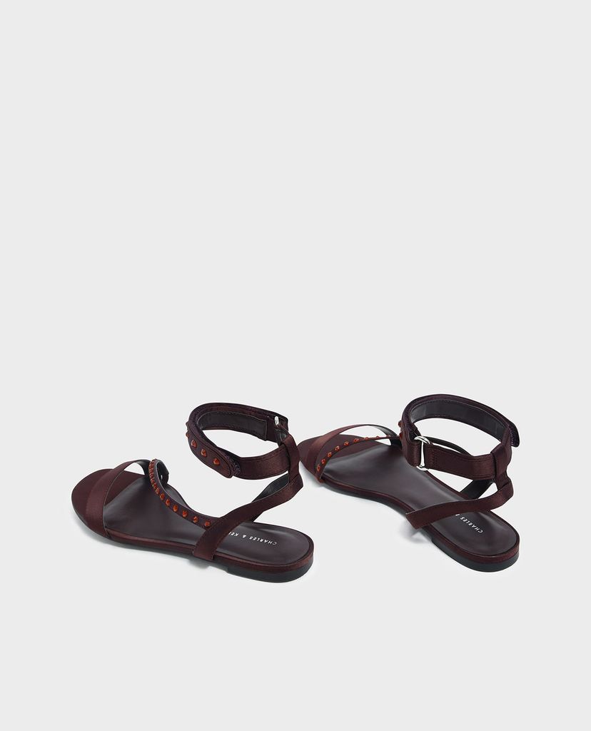 CHARLES & KEITH - Giày sandal nữ quai ngang thời trang