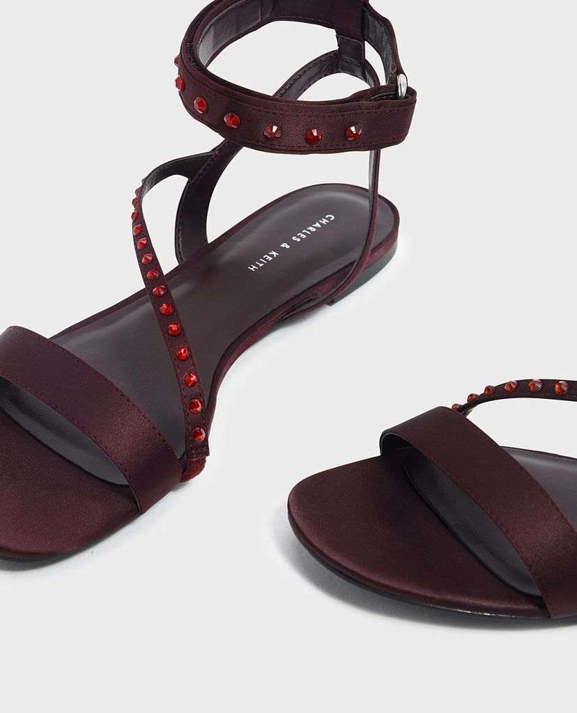 CHARLES & KEITH - Giày sandal nữ quai ngang thời trang