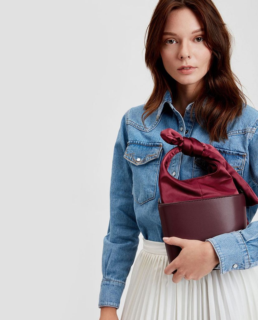 CHARLES & KEITH - Túi xách tay chữ nhật Black Bow Detail Handle