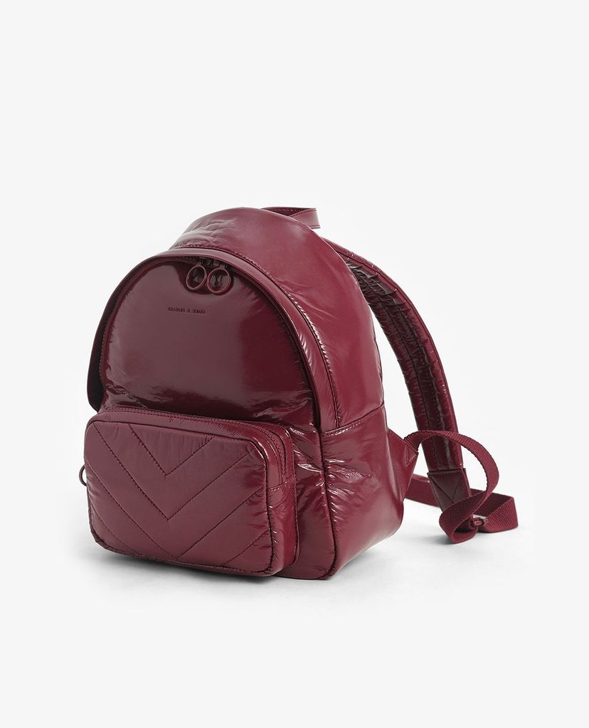 CHARLES & KEITH - Balo nữ chữ nhật Quilted Double Zip