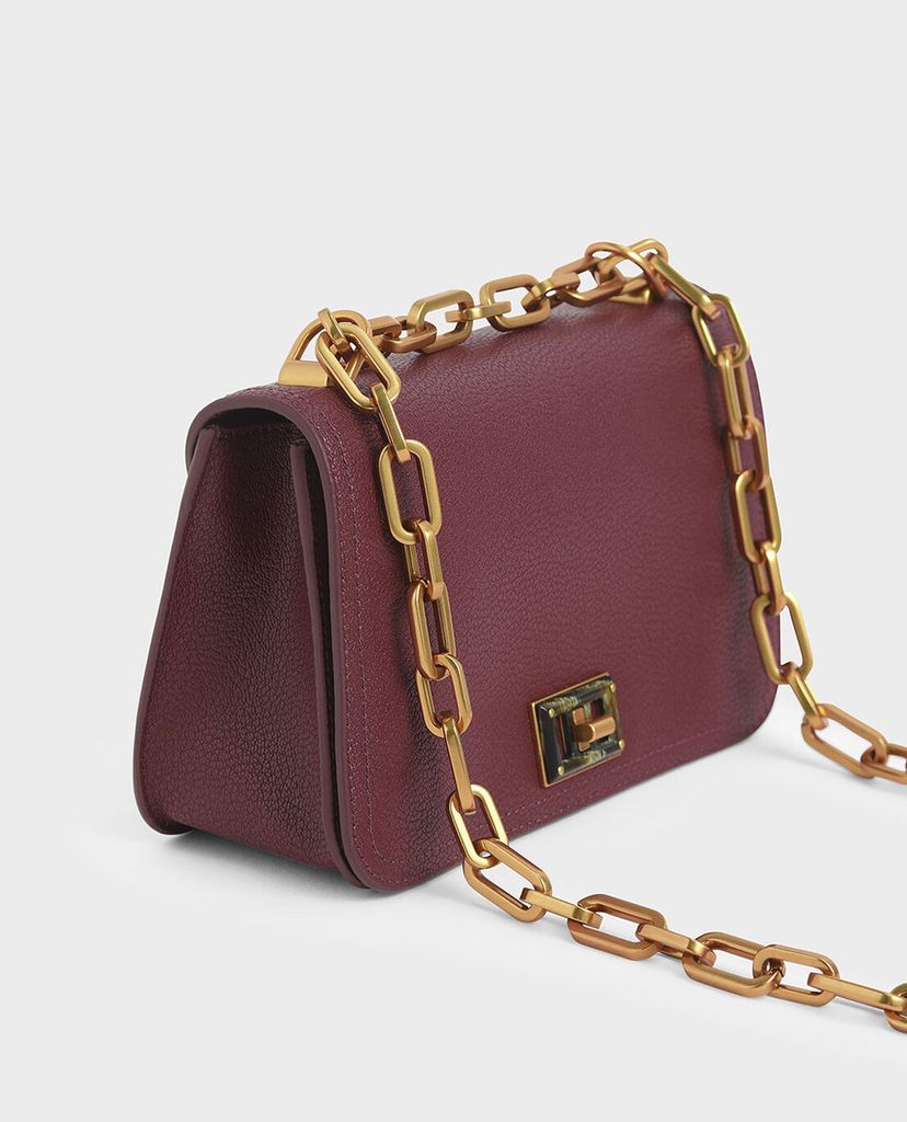 CHARLES & KEITH - Túi đeo chéo chữ nhật Chain Handle Crossbody