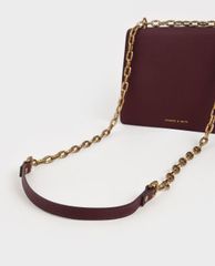 CHARLES & KEITH - Túi đeo chéo nữ Double Chain Strap Turn Lock