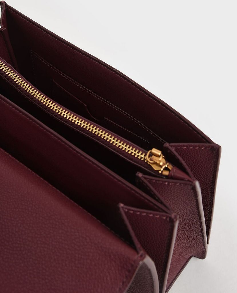CHARLES & KEITH - Túi đeo chéo nữ Double Chain Strap Turn Lock