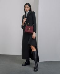 CHARLES & KEITH - Túi đeo chéo nữ Double Chain Strap Turn Lock