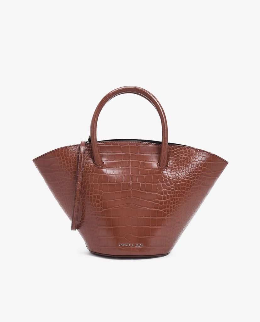 CHARLES & KEITH - Túi xách tay Two tone Trapeze