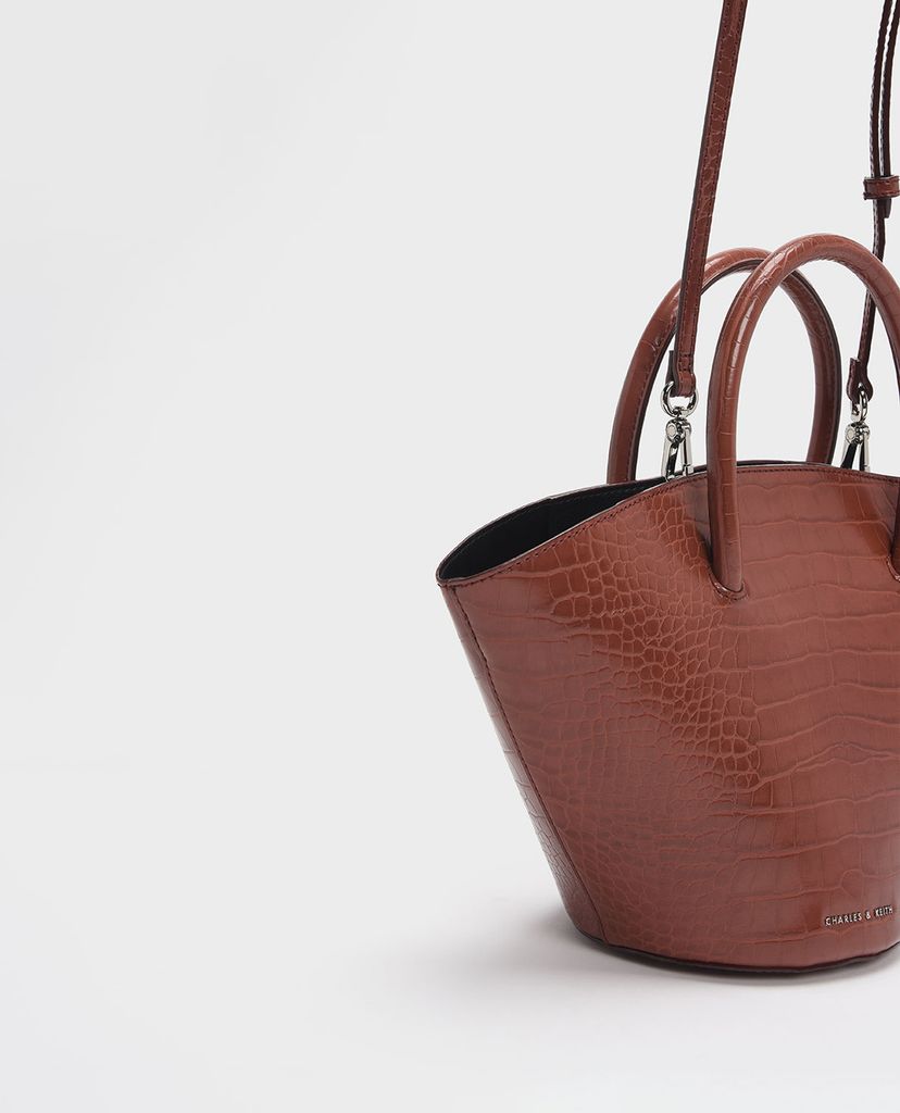 CHARLES & KEITH - Túi xách tay Two tone Trapeze