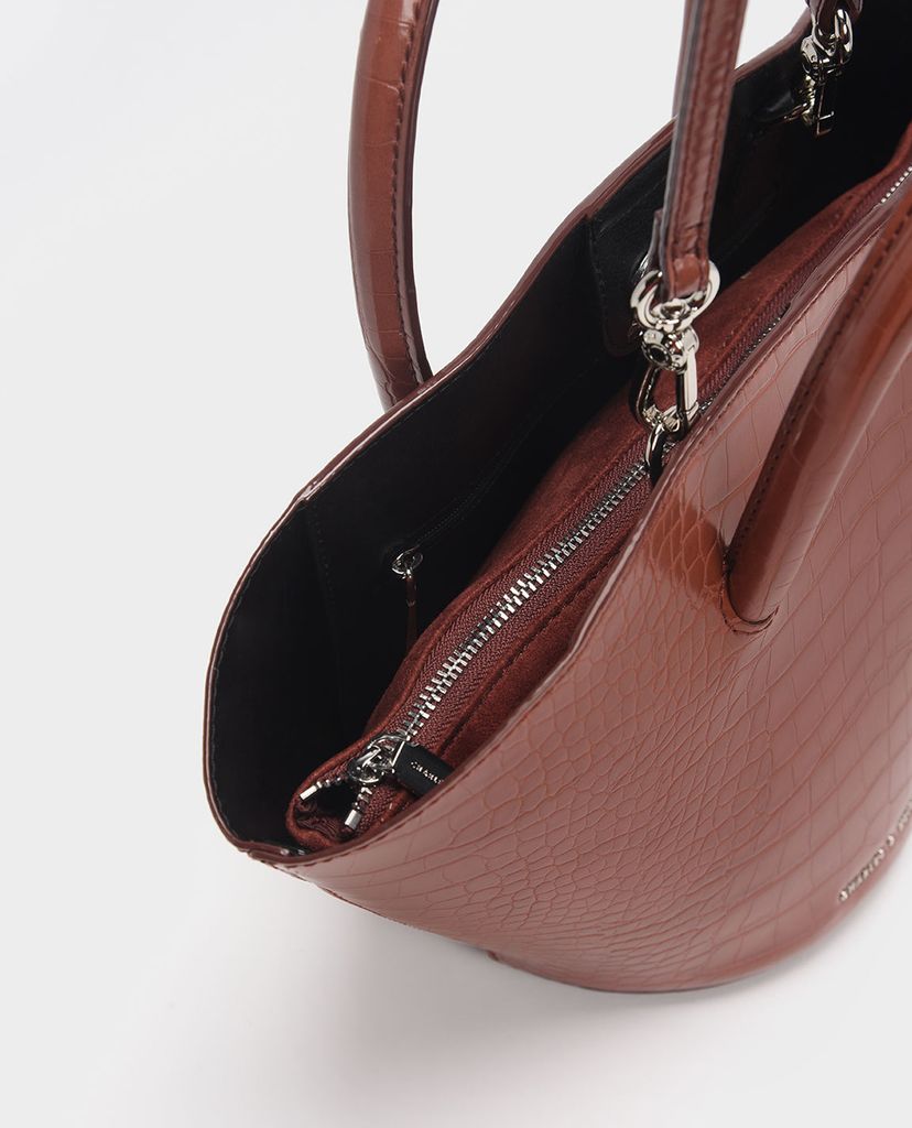 CHARLES & KEITH - Túi xách tay Two tone Trapeze