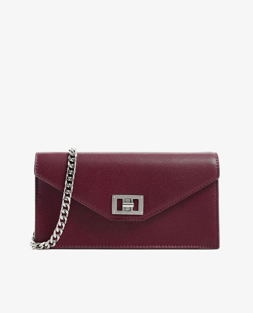 CHARLES & KEITH - Ví cầm tay nữ chữ nhật Wrinkled Effect