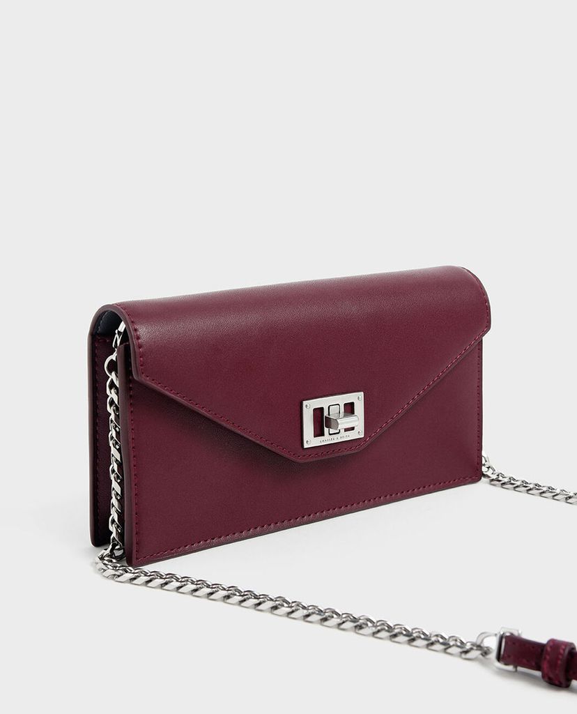 CHARLES & KEITH - Ví cầm tay nữ chữ nhật Wrinkled Effect
