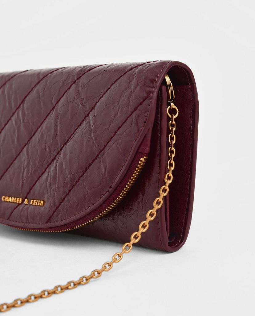 CHARLES & KEITH - Ví Wrinkled Patent Ring Zip