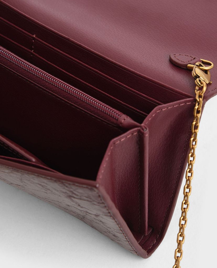 CHARLES & KEITH - Ví Wrinkled Patent Ring Zip