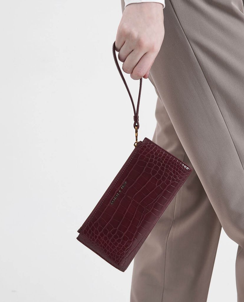 CHARLES & KEITH - Ví Mini Croc Effect Wristlet