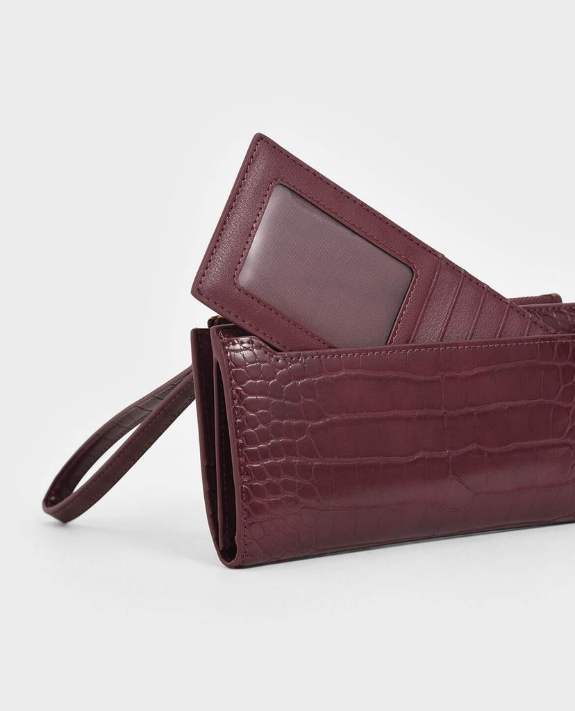 CHARLES & KEITH - Ví Mini Croc Effect Wristlet