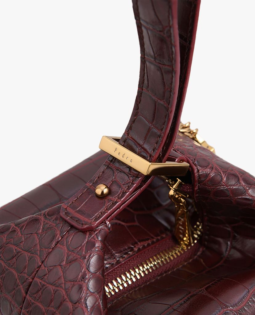 PEDRO - Túi xách tay hình hộp vuông Square Embossed