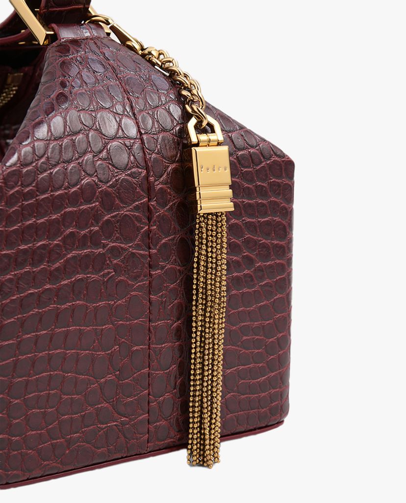 PEDRO - Túi xách tay hình hộp vuông Square Embossed