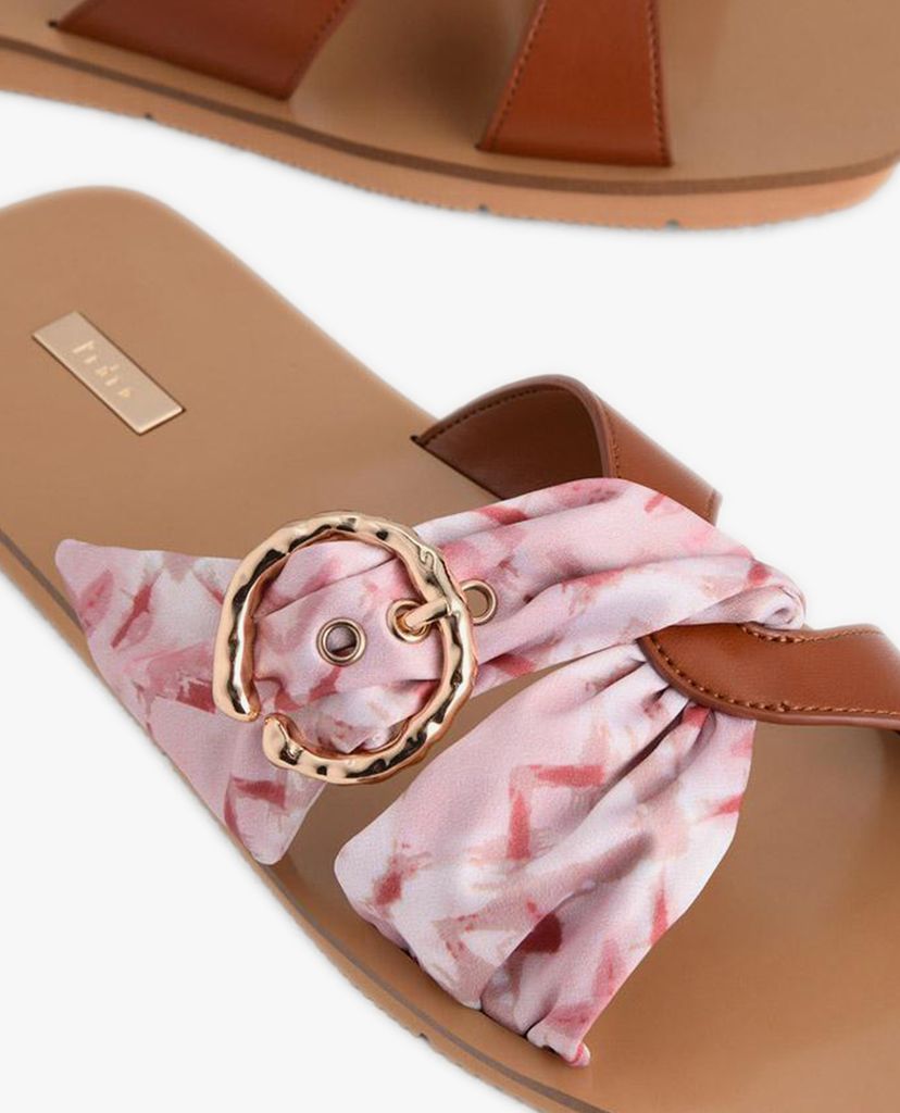 PEDRO - Giày sandal nữ quai xoắn Suede Trimmed Cross