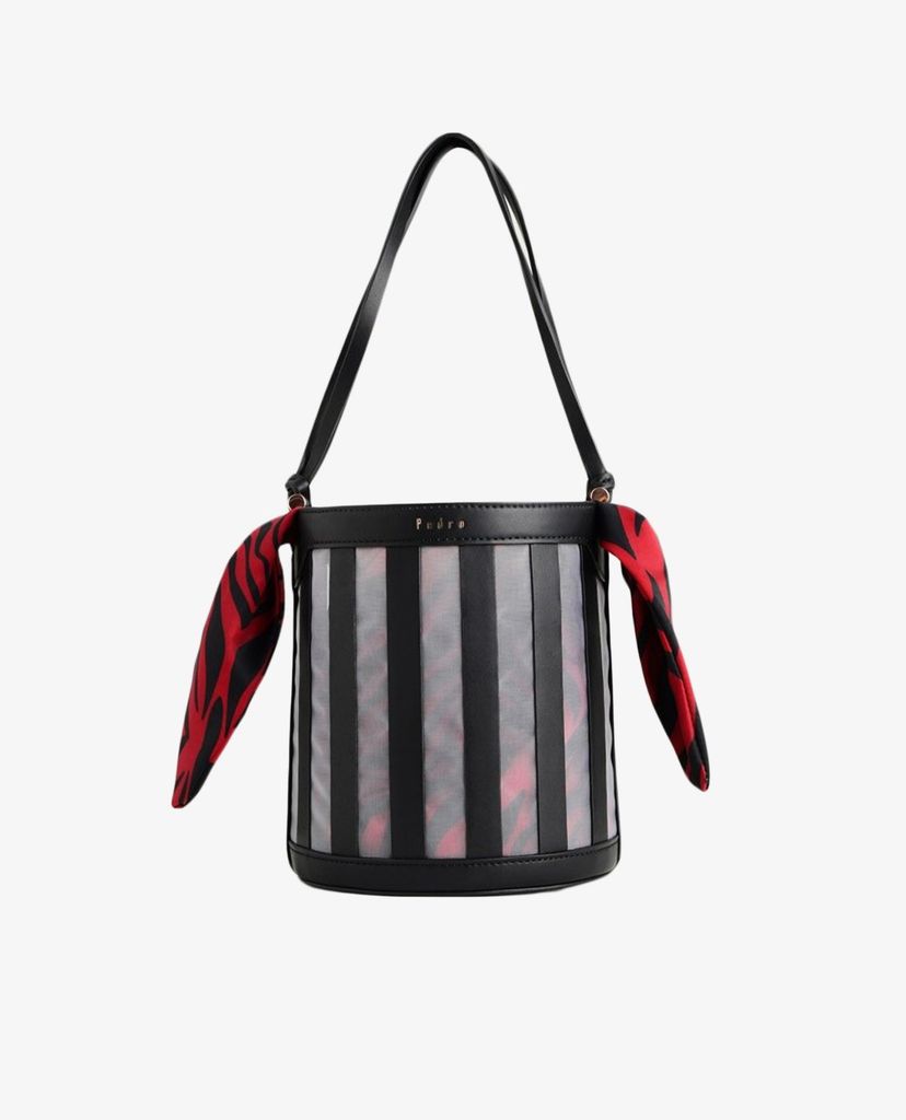 PEDRO - Túi rút dây hình trụ Striped Bucket