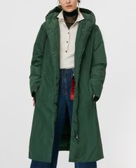 MAX&Co. - Áo phao nữ dáng dài mũ trùm phối thắt lưng Slim Down