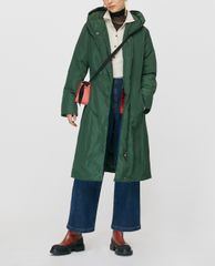 MAX&Co. - Áo phao nữ dáng dài mũ trùm phối thắt lưng Slim Down