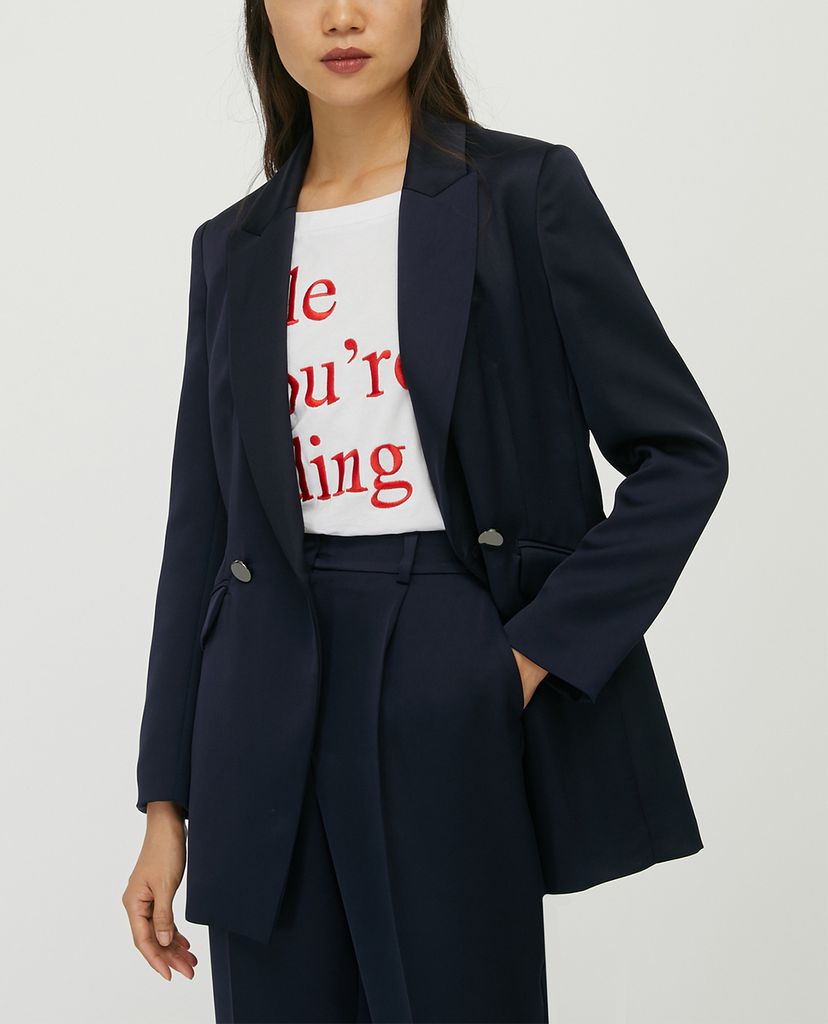 MAX&Co. - Áo blazer nữ tay dài phối nút cài Envers Satin