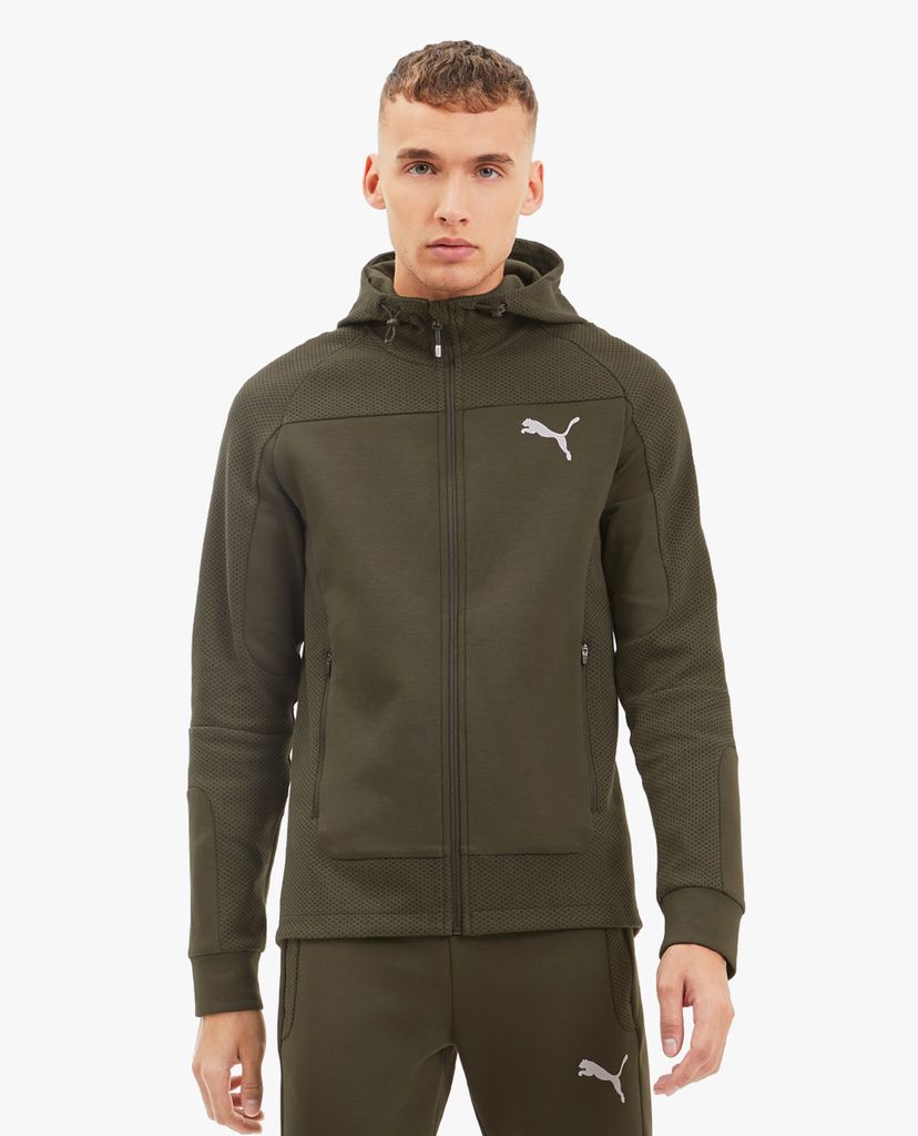 PUMA - Áo hoodie nam có nón phối zip Evostripe