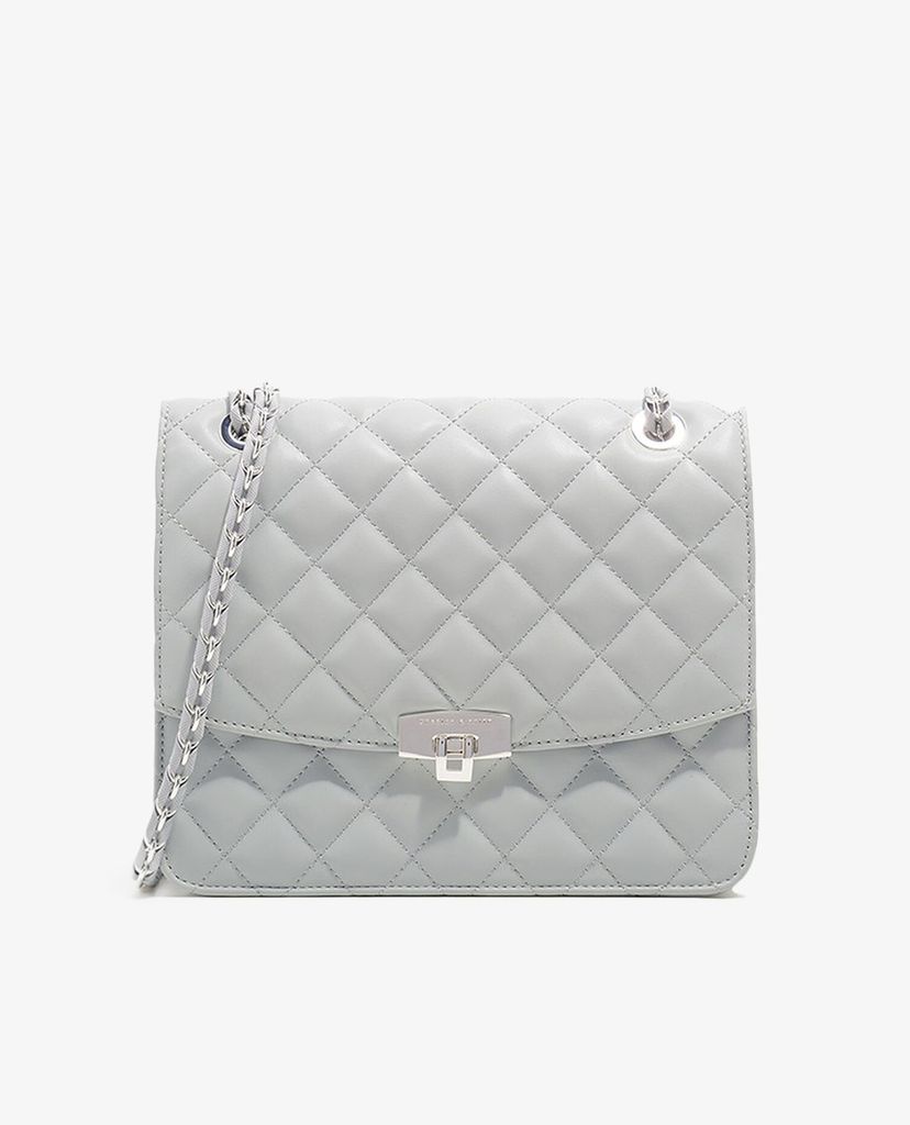 CHARLES & KEITH - Túi đeo vai chữ nhật Quilted Push Lock