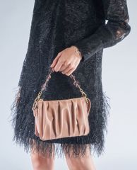 CHARLES & KEITH - Túi đeo vai nữ chữ nhật Beaded Strap Ruched