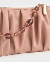 CHARLES & KEITH - Túi đeo vai nữ chữ nhật Beaded Strap Ruched