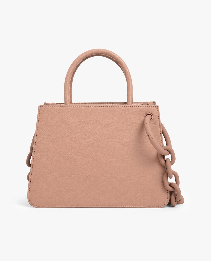 CHARLES & KEITH - Túi đeo vai nữ hình thang Chunky Chain Top Handle