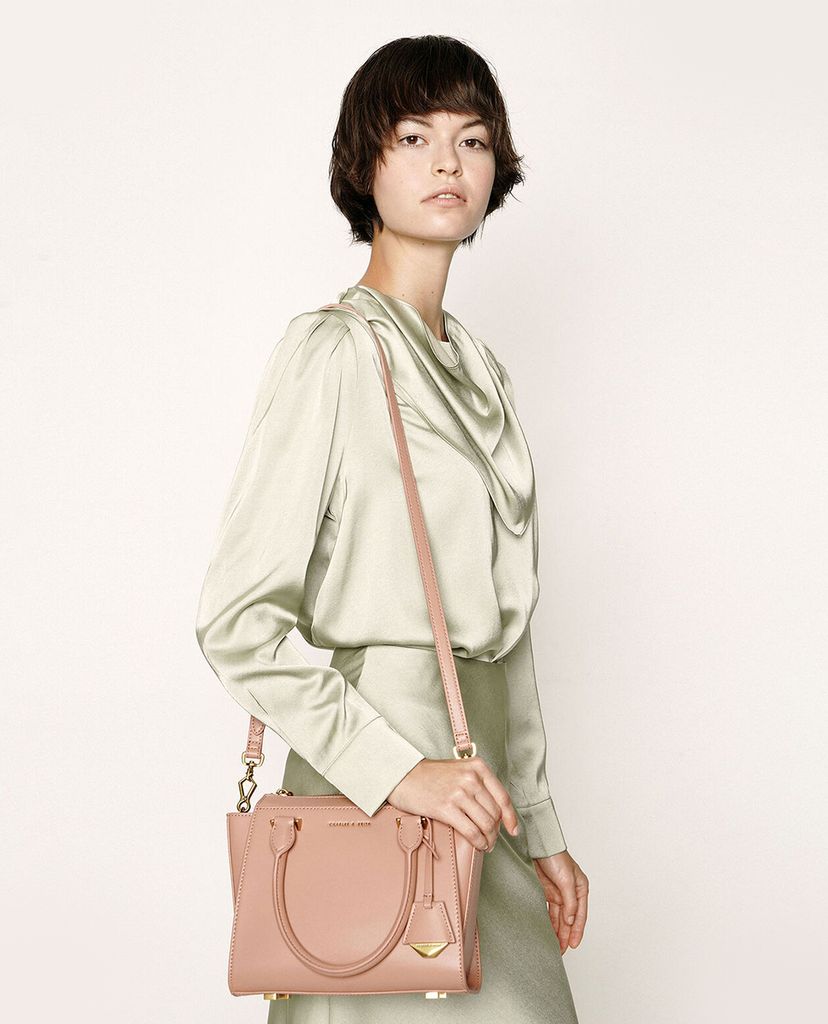 CHARLES & KEITH - Túi xách tay nữ chữ nhật Structured Trapeze