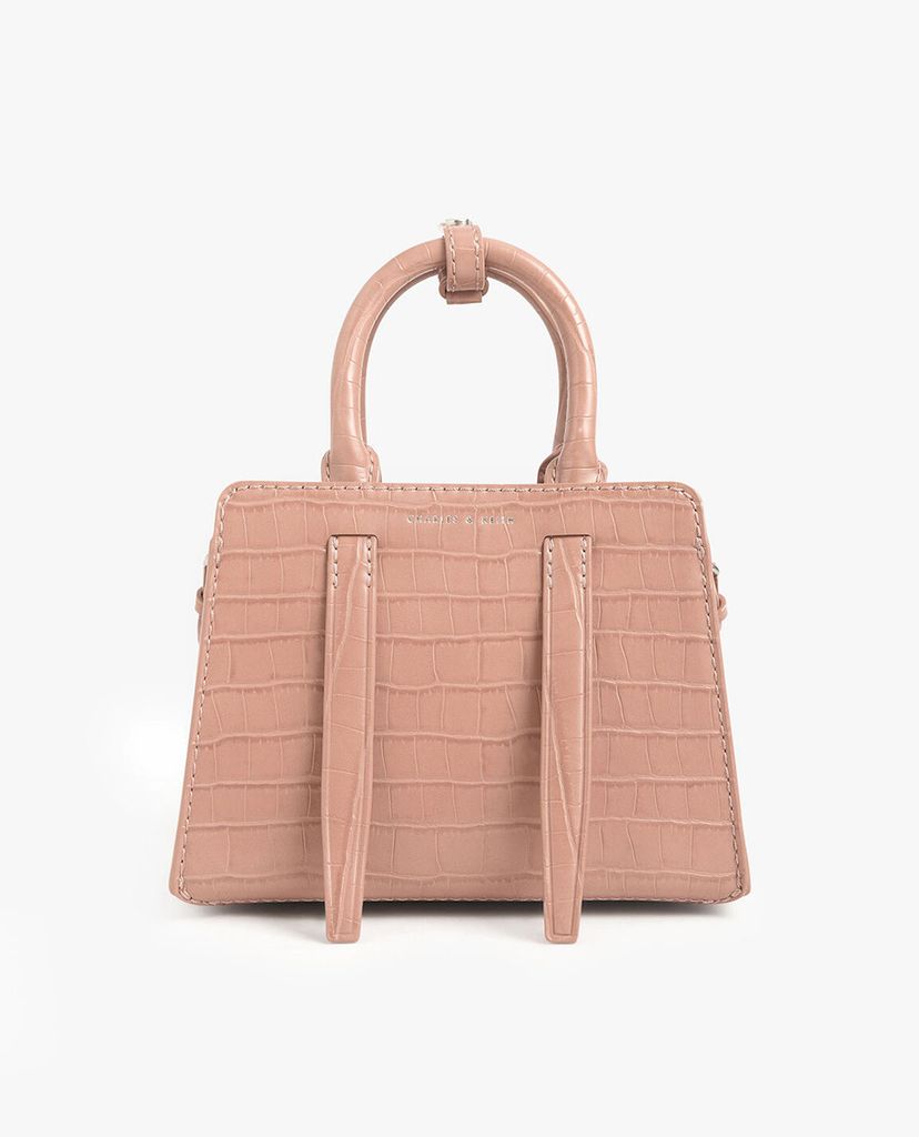CHARLES & KEITH - Túi xách tay nữ chữ nhật Croc Effect