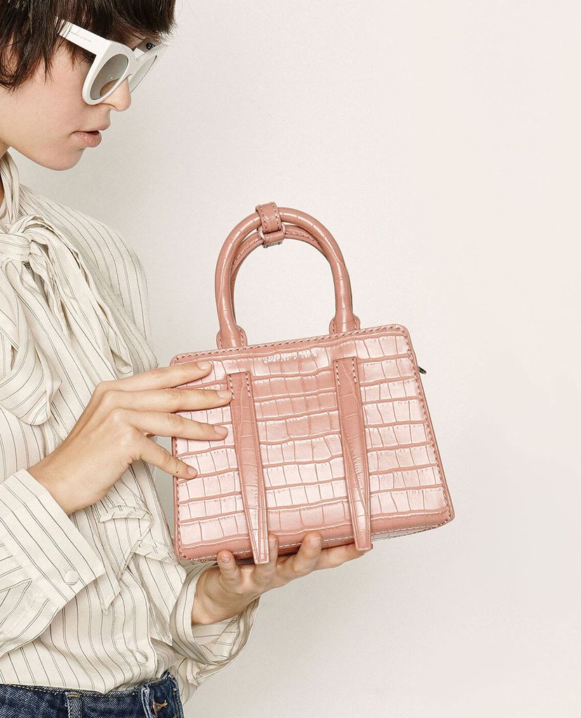 CHARLES & KEITH - Túi xách tay nữ chữ nhật Croc Effect