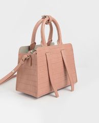 CHARLES & KEITH - Túi xách tay nữ chữ nhật Croc Effect