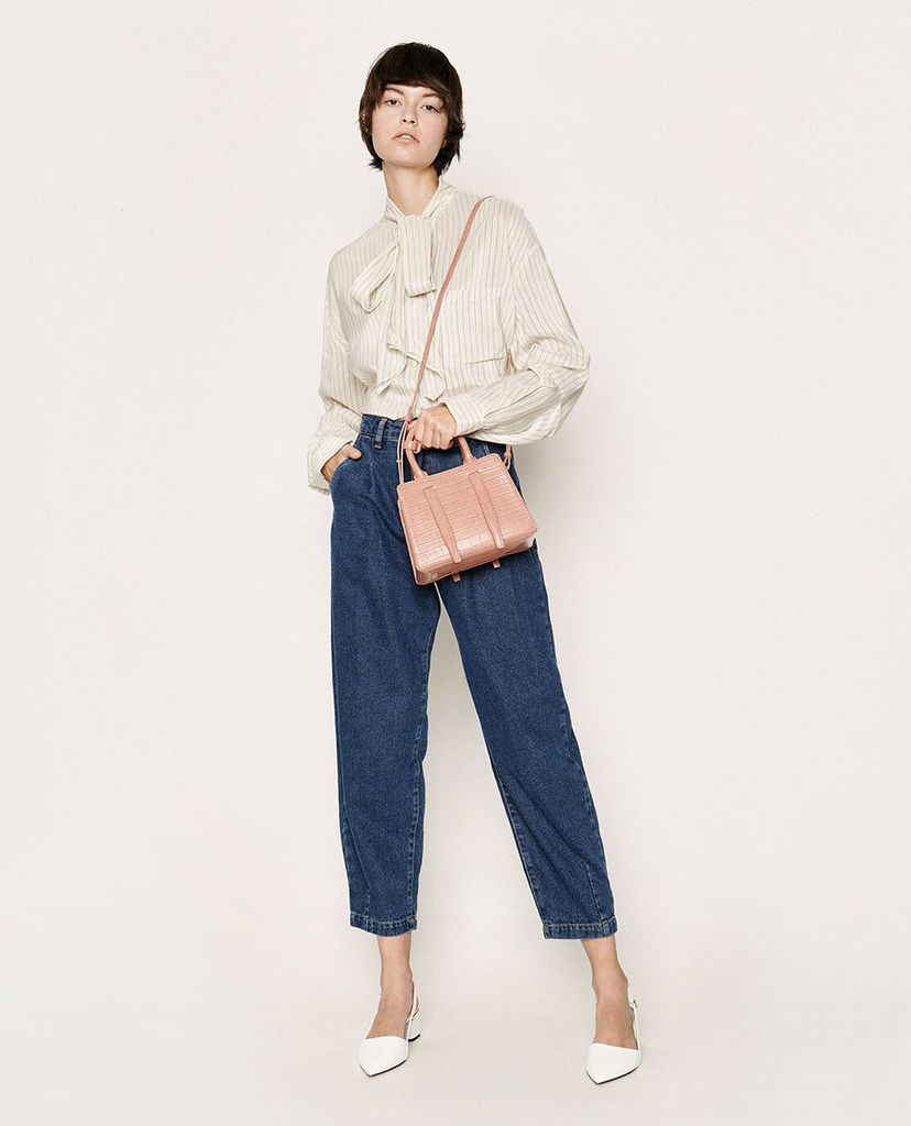 CHARLES & KEITH - Túi xách tay nữ chữ nhật Croc Effect