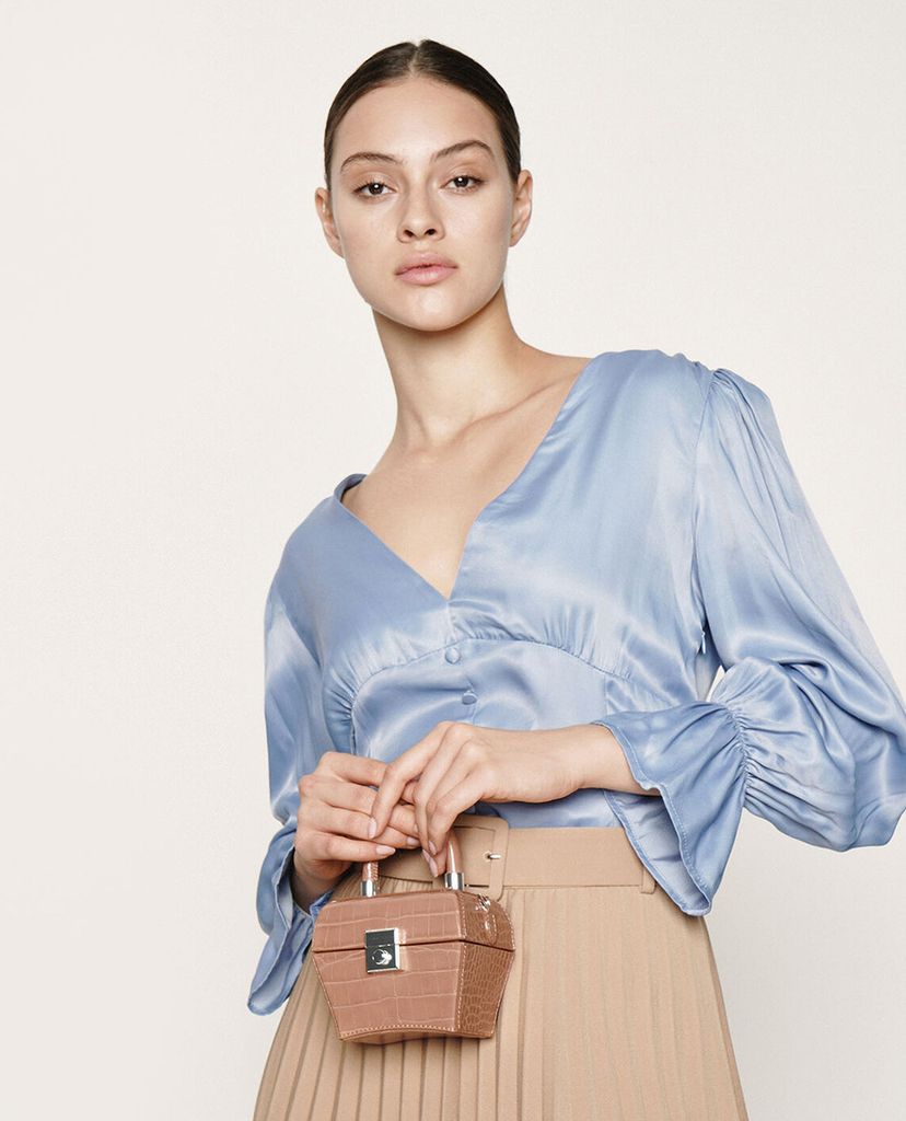 CHARLES & KEITH - Túi mini lục giác Croc Effect