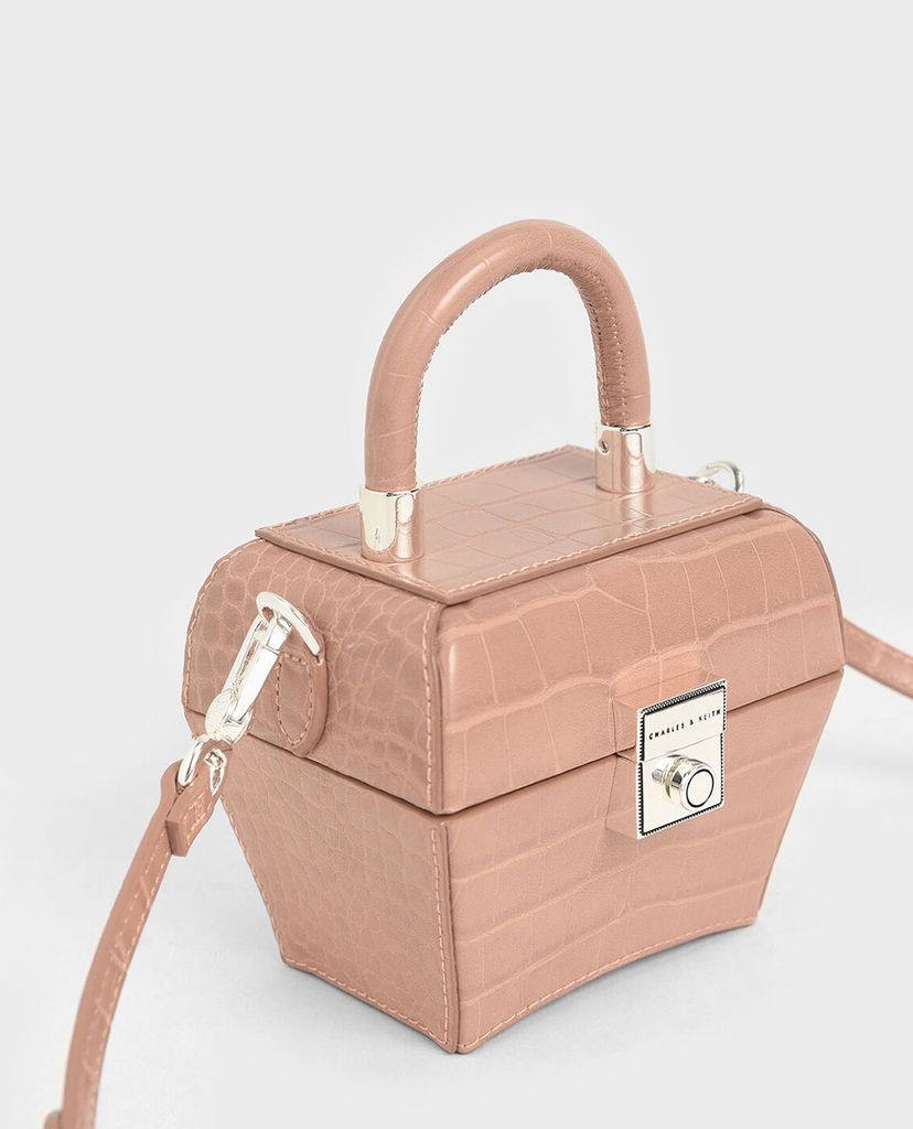 CHARLES & KEITH - Túi mini lục giác Croc Effect
