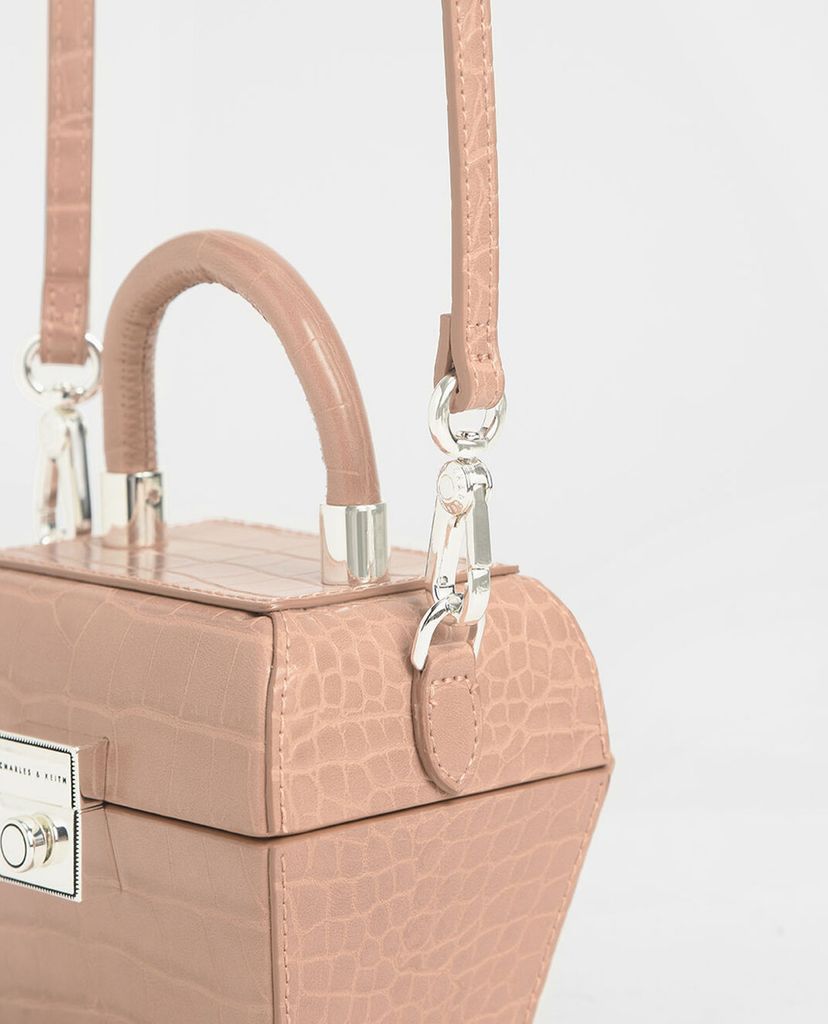CHARLES & KEITH - Túi mini lục giác Croc Effect