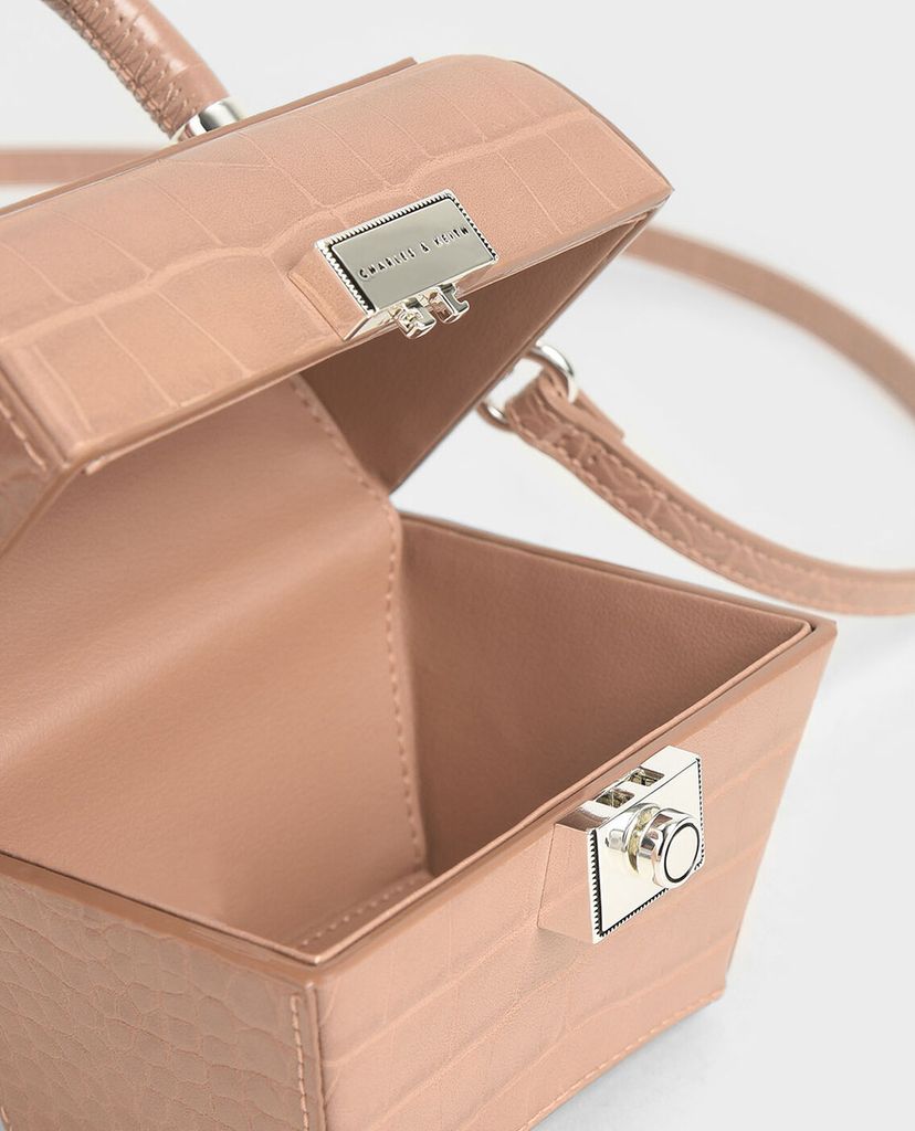 CHARLES & KEITH - Túi mini lục giác Croc Effect
