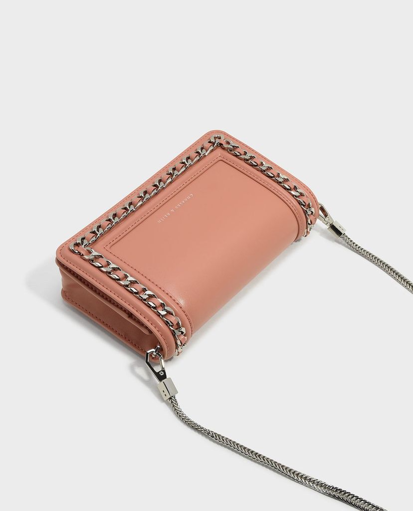 CHARLES & KEITH - Túi đeo chéo nữ chữ nhật Chain Detai