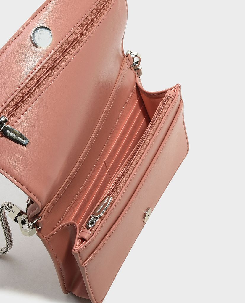 CHARLES & KEITH - Túi đeo chéo nữ chữ nhật Chain Detai