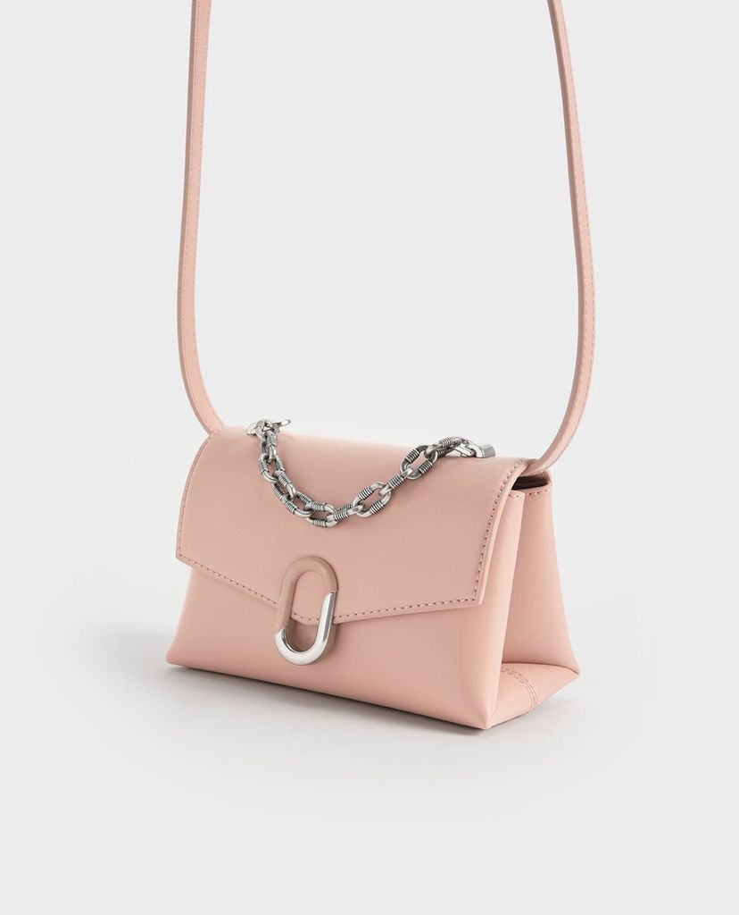 CHARLES & KEITH - Túi đeo chéo nữ phối cùng dây đeo thời trang