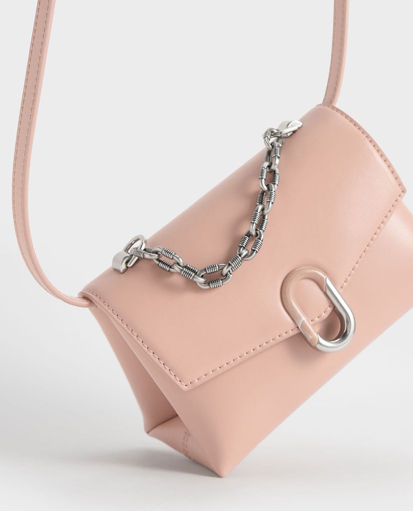 CHARLES & KEITH - Túi đeo chéo nữ phối cùng dây đeo thời trang