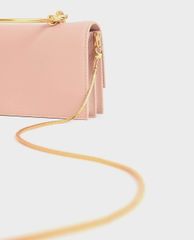CHARLES & KEITH - Ví cầm tay nữ chữ nhật Metallic Handle