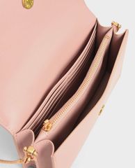 CHARLES & KEITH - Ví cầm tay nữ chữ nhật Metallic Handle