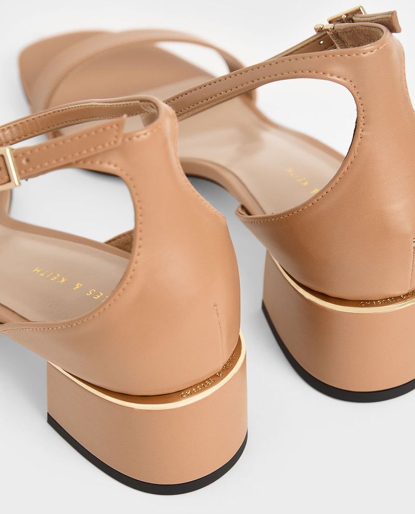 CHARLES & KEITH - Giày sandal cao gót hở mũi Ankle Strap